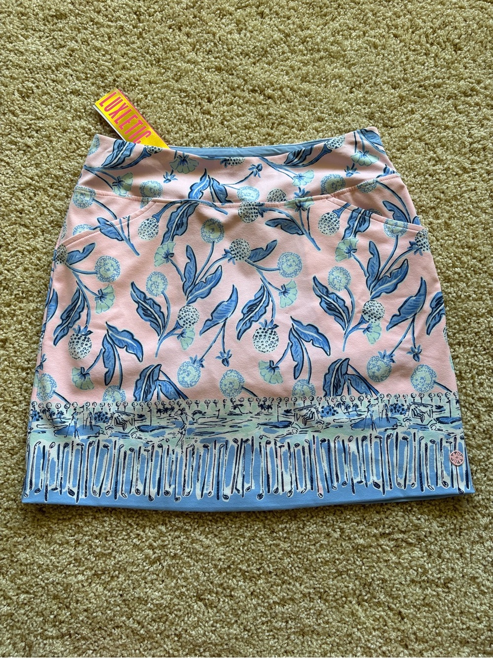Lilly Pulitzer UPF‎ 50+ Fairway Performance Golf Skort Pink Tropics Tint Size 2